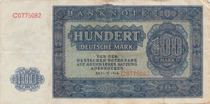 1948 Hundert deutsche mark banknote C0775082 REF 183 - World Banknotes - Cambridgeshire Coins