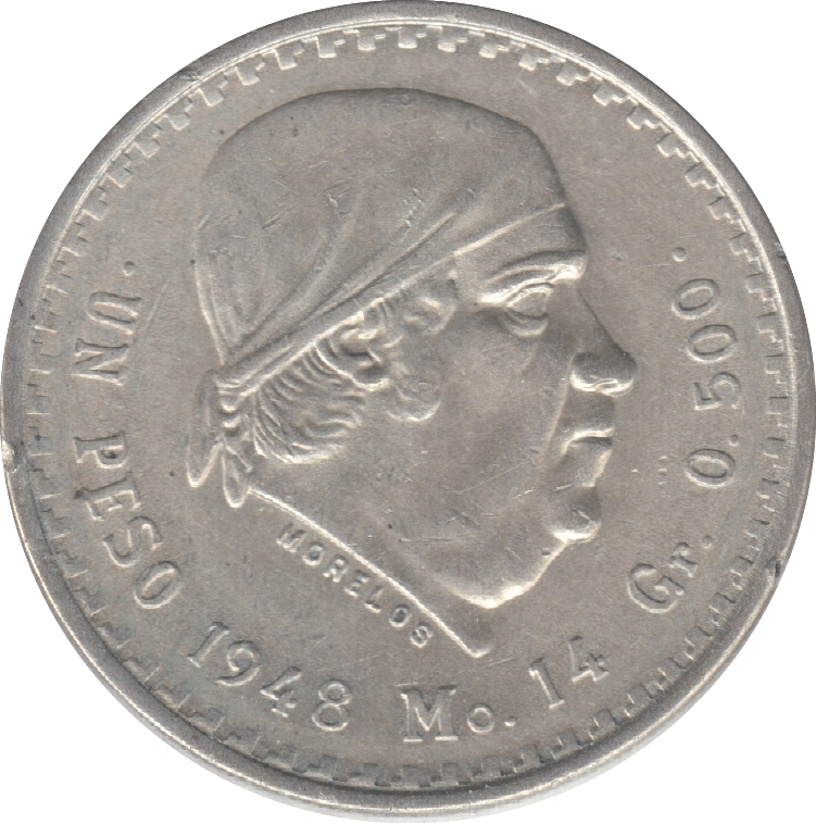 1948 MEXICO ONE PESO - WORLD COINS - Cambridgeshire Coins