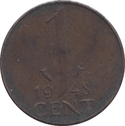 1948 NETHERLANDS ONE CENT - WORLD COINS - Cambridgeshire Coins