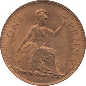 1948 PENNY ( UNC ) 7 - Penny - Cambridgeshire Coins