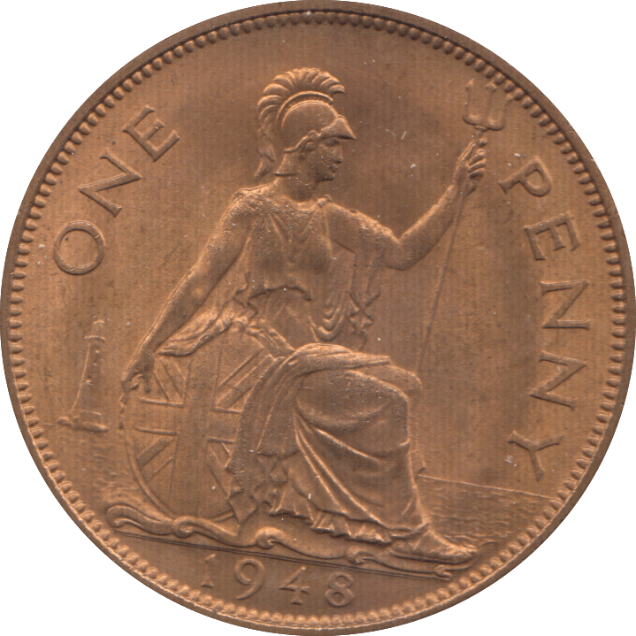 1948 PENNY ( UNC ) 7 - Penny - Cambridgeshire Coins