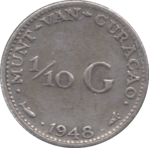 1948 SILVER 1/10 GULDEN NETHERLANDS - SILVER WORLD COINS - Cambridgeshire Coins
