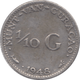 1948 SILVER 1/10 GULDEN NETHERLANDS - SILVER WORLD COINS - Cambridgeshire Coins