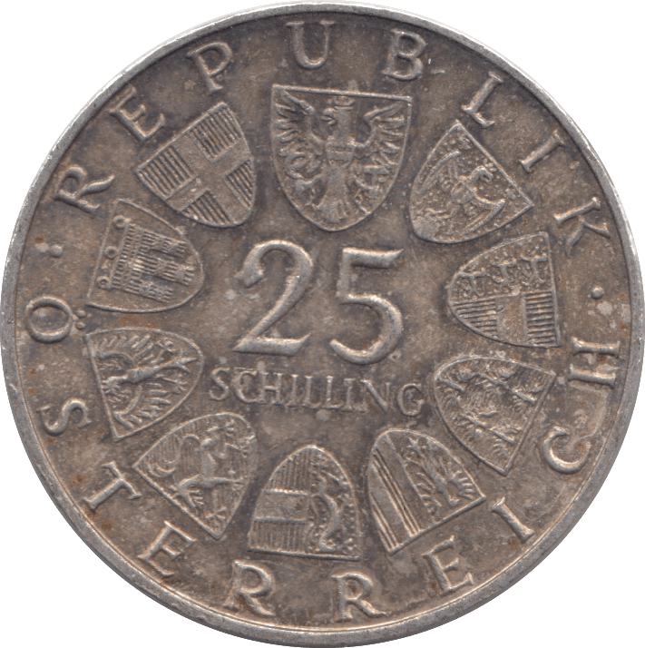1948 SILVER 25 SCHILLING AUSTRIA - SILVER WORLD COINS - Cambridgeshire Coins