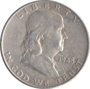 1948 SILVER HALF DOLLAR USA DENVER MINT - SILVER WORLD COINS - Cambridgeshire Coins