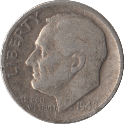 1948 SILVER ONE DIME USA - SILVER WORLD COINS - Cambridgeshire Coins