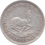 1948 SOUTH AFRICA SILVER 5 SHILLINGS - WORLD COINS - Cambridgeshire Coins
