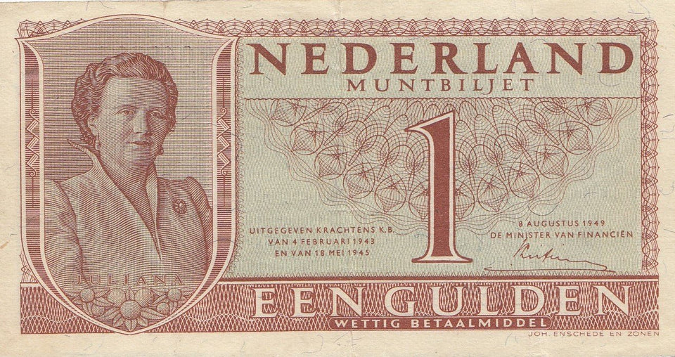 1949 1 GULDEN BANKNOTE NETHERLANDS ( REF 278 ) - World Banknotes - Cambridgeshire Coins