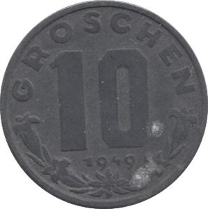 1949 10 GROSCHEN AUSTRIA - WORLD COINS - Cambridgeshire Coins