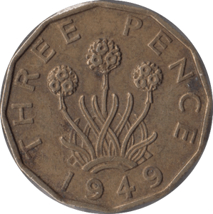 1949 BRASS THREEPENCE ( EF ) - Threepence - Cambridgeshire Coins