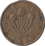 1949 BRASS THREEPENCE ( EF ) - Threepence - Cambridgeshire Coins