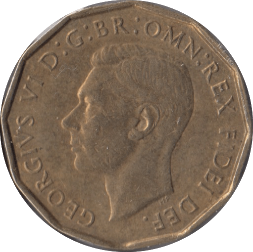 1949 BRASS THREEPENCE ( EF ) - Threepence - Cambridgeshire Coins