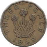 1949 BRASS THREEPENCE ( FINE ) 8 - Threepence - Cambridgeshire Coins