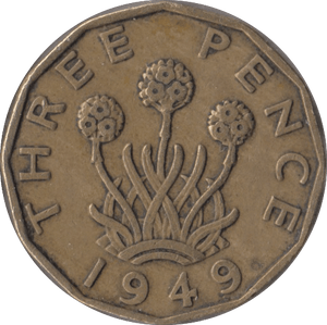 1949 BRASS THREEPENCE ( VF ) 2 - Threepence - Cambridgeshire Coins
