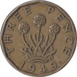 1949 BRASS THREEPENCE ( VF ) 2 - Threepence - Cambridgeshire Coins