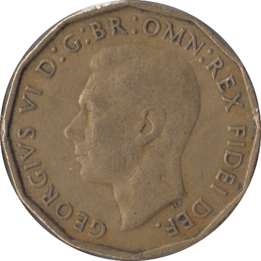 1949 BRASS THREEPENCE ( VF ) 2 - Threepence - Cambridgeshire Coins