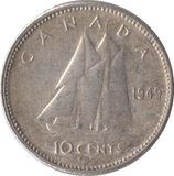 1949 CANADA SILVER 10 CENTS - SILVER WORLD COINS - Cambridgeshire Coins