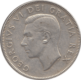 1949 SILVER FIFTY CENTS CANADA - WORLD SILVER COINS - Cambridgeshire Coins