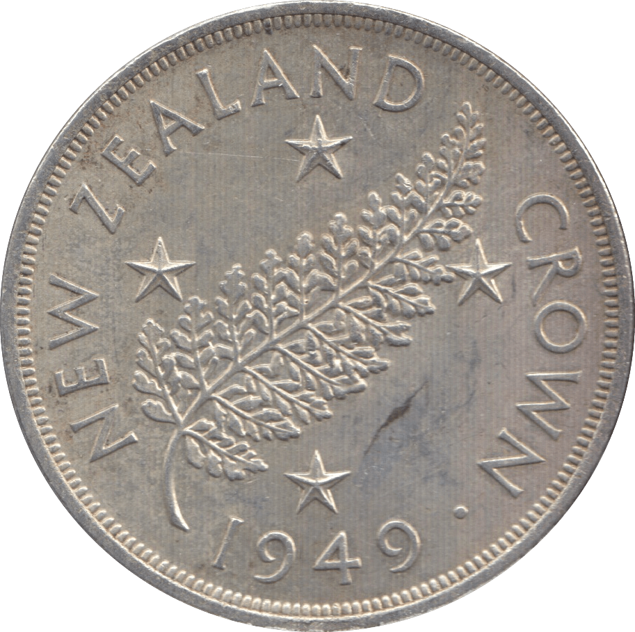 1949 SILVER ONE CROWN NEW ZEALAND - WORLD SILVER COINS - Cambridgeshire Coins