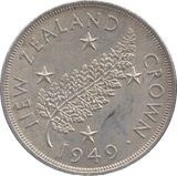1949 SILVER ONE CROWN NEW ZEALAND - WORLD SILVER COINS - Cambridgeshire Coins