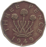 1949 THREEPENCE 3 ( GF ) - Threepence - Cambridgeshire Coins