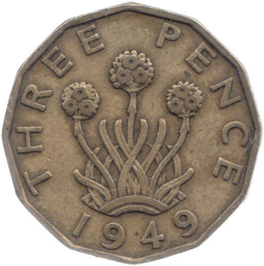 1949 THREEPENCE 6 ( GF ) - Threepence - Cambridgeshire Coins