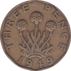 1949 THREEPENCE ( F ) - Threepence - Cambridgeshire Coins