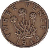 1949 THREEPENCE ( GF ) - Threepence - Cambridgeshire Coins