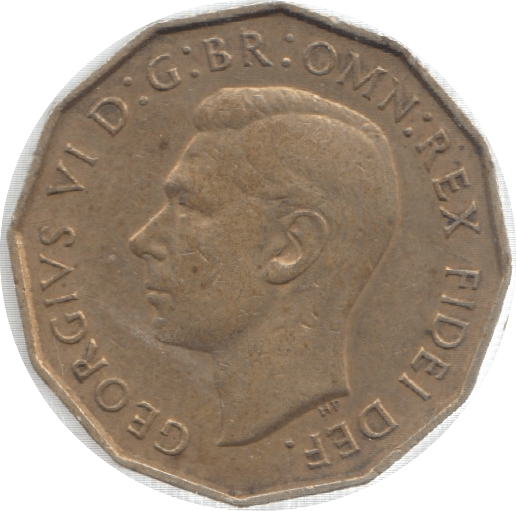 1949 THREEPENCE ( GVF ) 25 - Threepence - Cambridgeshire Coins