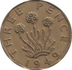1949 THREEPENCE ( GVF ) - Threepence - Cambridgeshire Coins