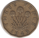 1949 THREEPENCE ( VF ) A1 - Threepence - Cambridgeshire Coins