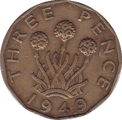 1949 THREEPENCE ( VF ) C - Threepence - Cambridgeshire Coins