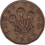 1949 THREEPENCE ( VF ) E - Threepence - Cambridgeshire Coins