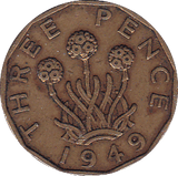 1949 THREEPENCE ( VF ) E - Threepence - Cambridgeshire Coins