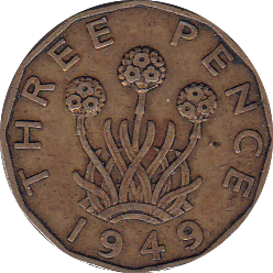 1949 THREEPENCE ( VF ) G - Threepence - Cambridgeshire Coins