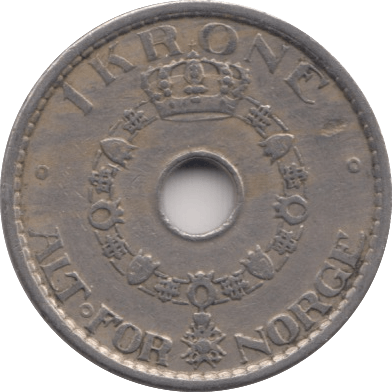 1950 1 KRONE NORWAY - WORLD COINS - Cambridgeshire Coins