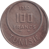 1950 100 FRANCS TUNISIA - WORLD COINS - Cambridgeshire Coins