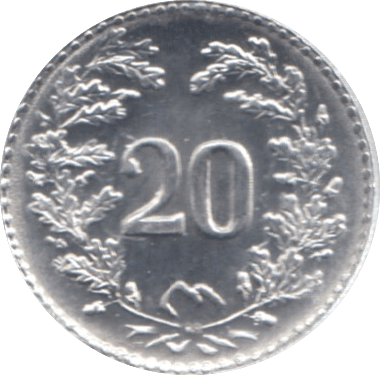 1950 20 RAPPEN SWISS - WORLD COINS - Cambridgeshire Coins