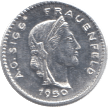 1950 20 RAPPEN SWISS - WORLD COINS - Cambridgeshire Coins