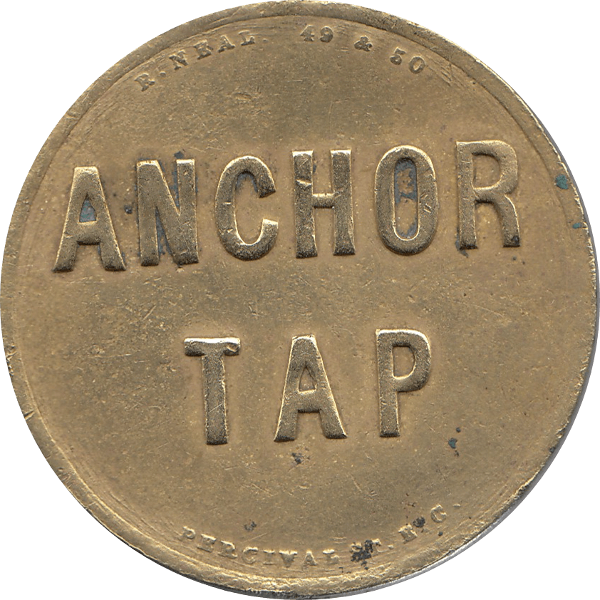 1950 BRASS 2 1/2 D ANCHOR TAP TOKEN 35mm REF H164 - Token - Cambridgeshire Coins