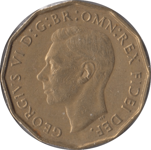 1950 BRASS THREEPENCE ( EF ) - Threepence - Cambridgeshire Coins
