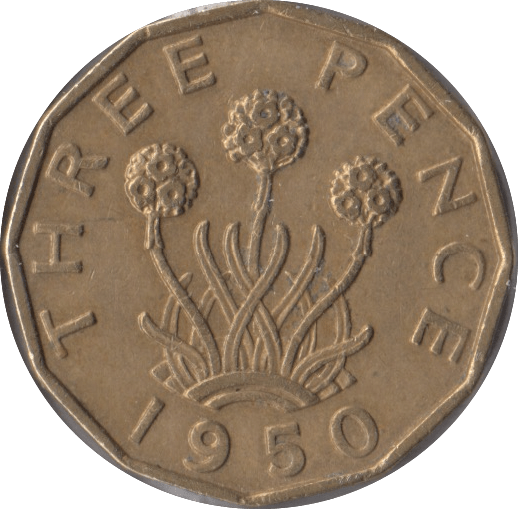 1950 BRASS THREEPENCE ( EF ) - Threepence - Cambridgeshire Coins