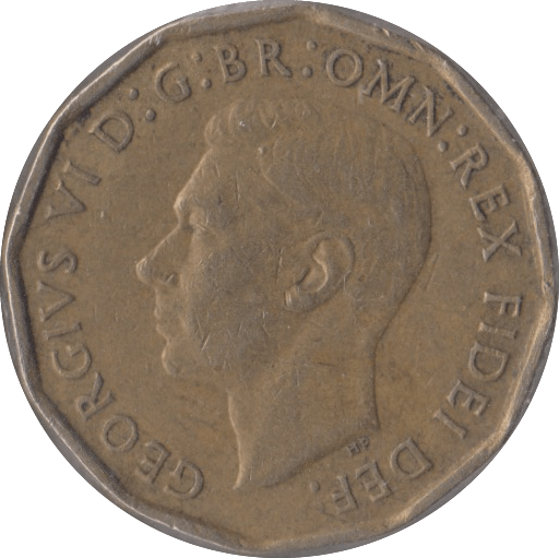 1950 BRASS THREEPENCE ( GVF ) - Threepence - Cambridgeshire Coins