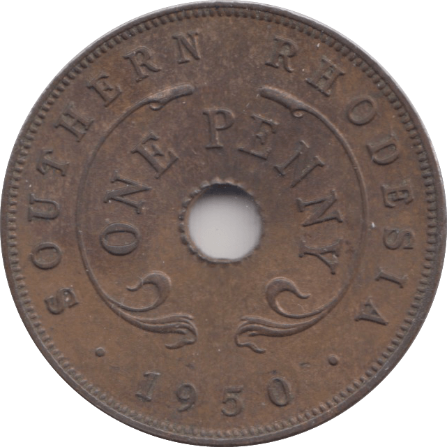 1950 SOUTHERN RHODESIA ONE PENNY - WORLD COINS - Cambridgeshire Coins