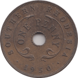 1950 SOUTHERN RHODESIA ONE PENNY - WORLD COINS - Cambridgeshire Coins