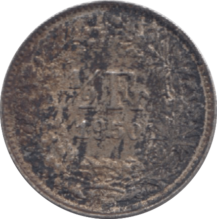 1950 SWITZERLAND HALF FRANC - WORLD COINS - Cambridgeshire Coins
