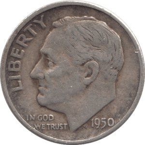 1950 USA SILVER DIME SAN FRANCISCO MINT - SILVER WORLD COINS - Cambridgeshire Coins