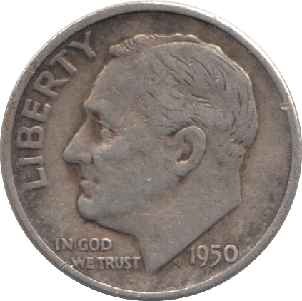 1950 USA SILVER DIME SAN FRANCISCO MINT - SILVER WORLD COINS - Cambridgeshire Coins
