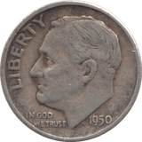 1950 USA SILVER DIME SAN FRANCISCO MINT - SILVER WORLD COINS - Cambridgeshire Coins