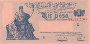 1951 1 PESO BANKNOTE ARGENTINA REF 548 - World Banknotes - Cambridgeshire Coins
